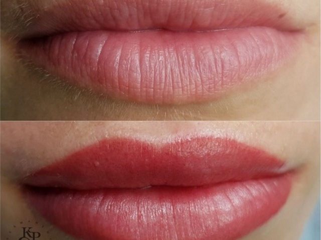 Перманентный макияж губ нюдовый эффект при заживлении становится более прозрачным и
нежным