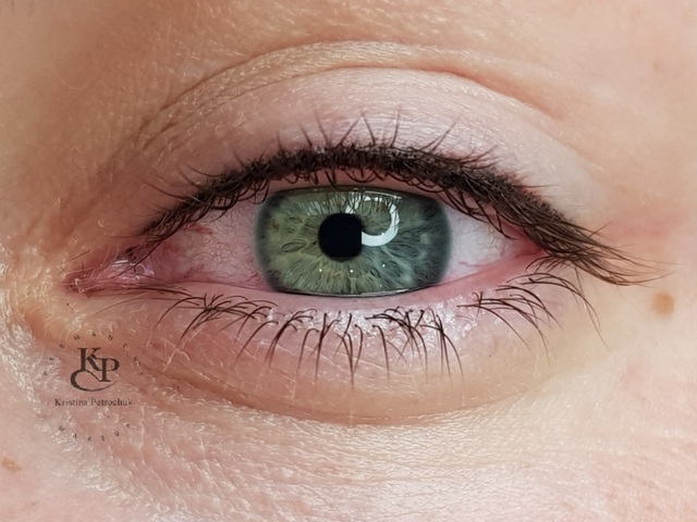 Бархатная межресничка сразу после процедуры нет отека. Межресничка с растушевкой